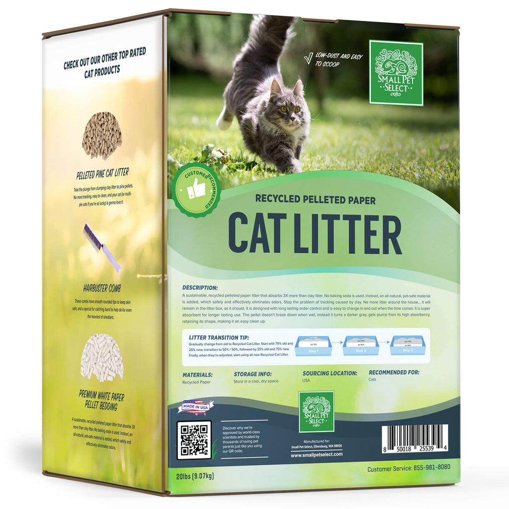 Recycled Paper Cat Litter, Non-Clumping, 20 lb V92430