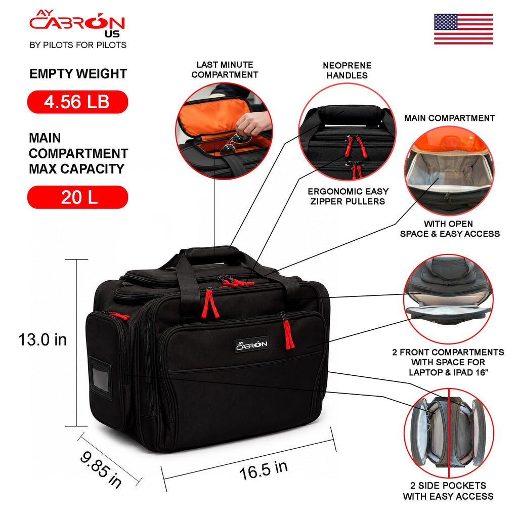 Lightweight Water-Resistant Pilot Flight Deck Bag D255825