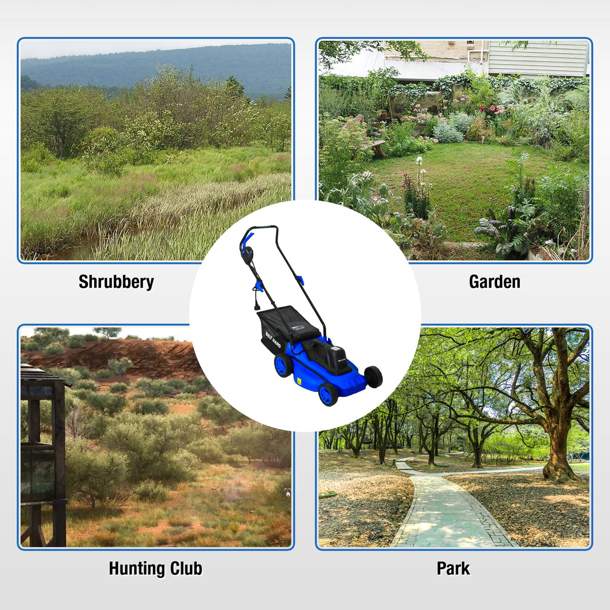 15" Corded Electric Push Mower with 35L Grass Bag R594