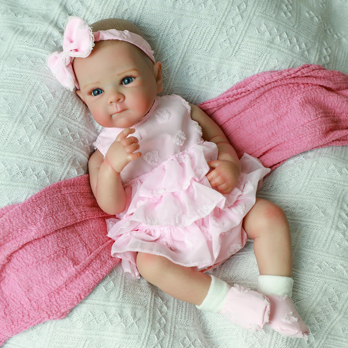 20 Inch Realistic Lifelike Newborn Baby Doll Girl with Vinyl Body P6580