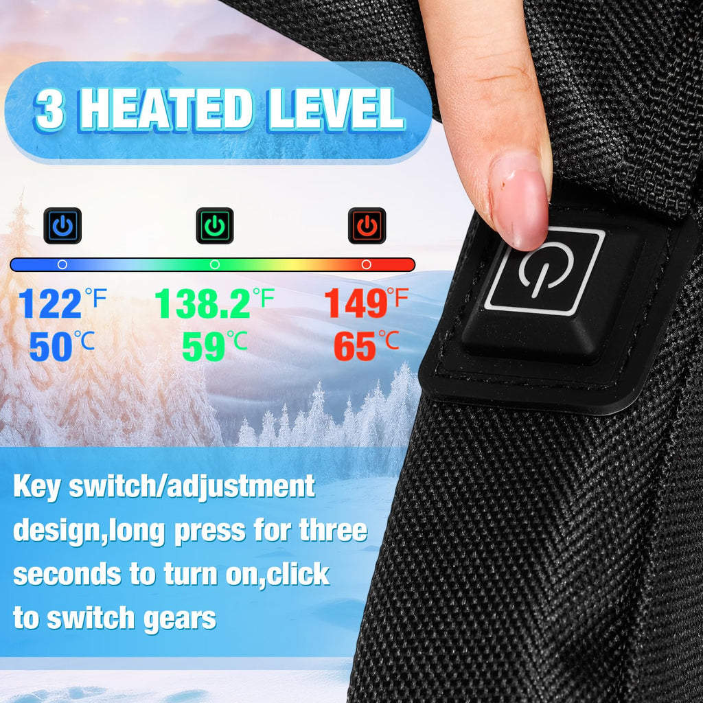 2 Pcs Portable Foldable Heated Seat Cushion USB Powered 3 Mode Adjustable Pad with Pocket V126