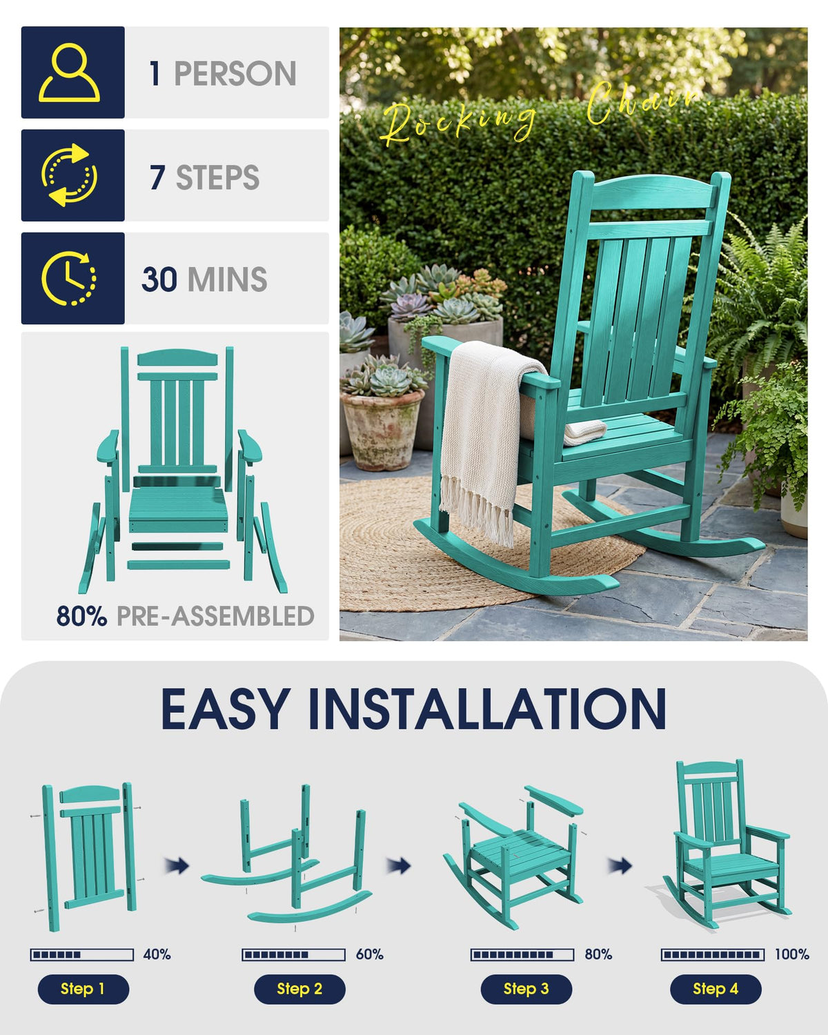 Oversized Outdoor Rocking Chair T5567