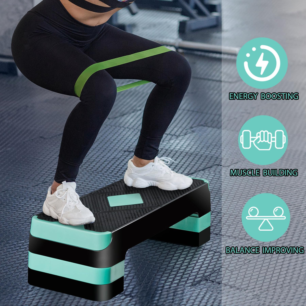 26.5 Inch Adjustable Aerobic Exercise Step Platform G374225