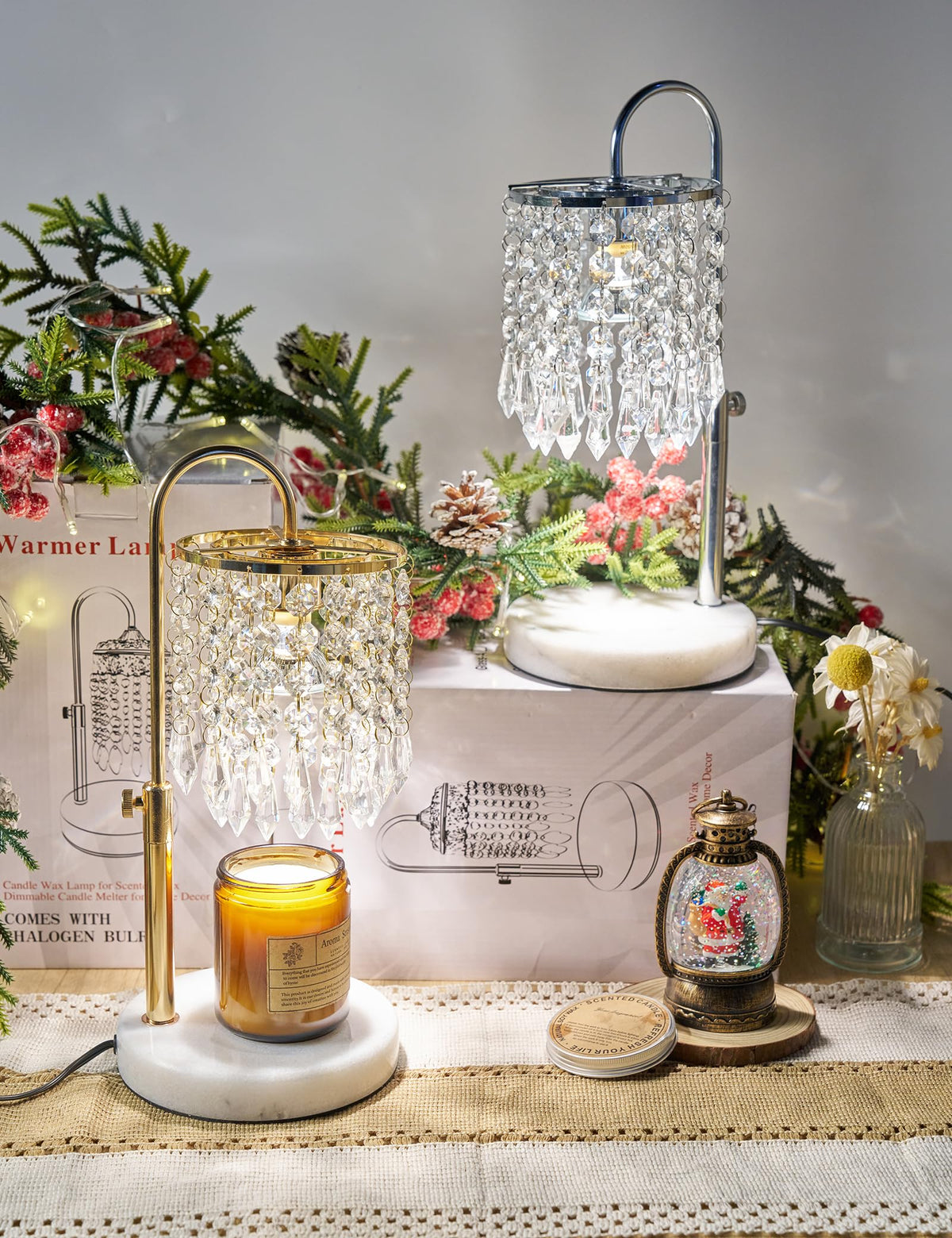 Candle Warmer Lamp with Timer Dimmable Adjustable Height Gold H85662