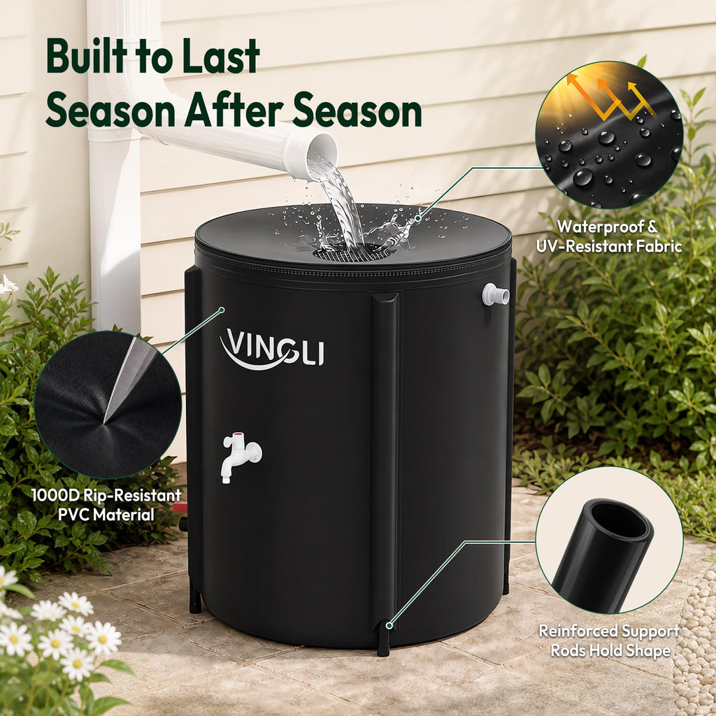 Collapsible 50 Gallon Rain Barrel E684077