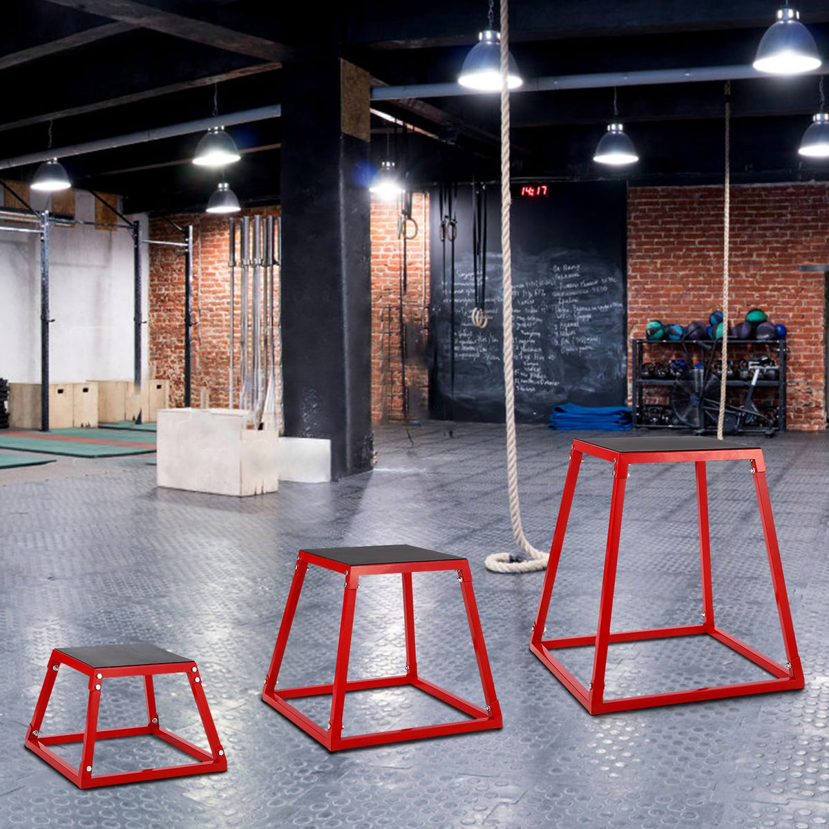 Steel Jump Box Set with Non-Slip Rubber Pad R4781