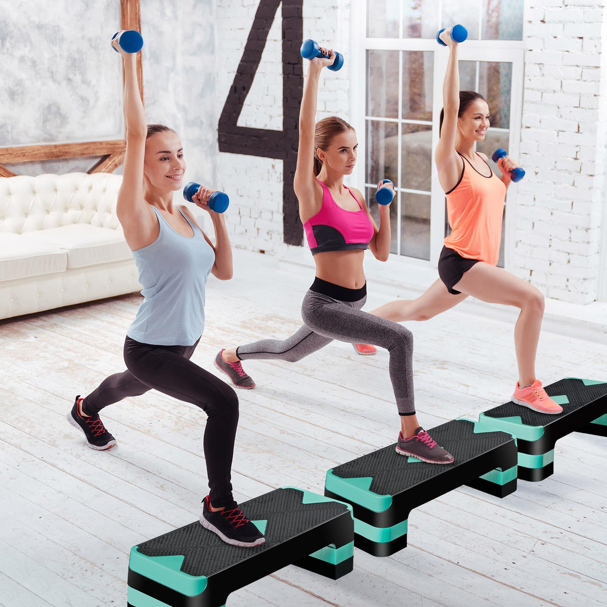26.5 Inch Adjustable Aerobic Exercise Step Platform G374225
