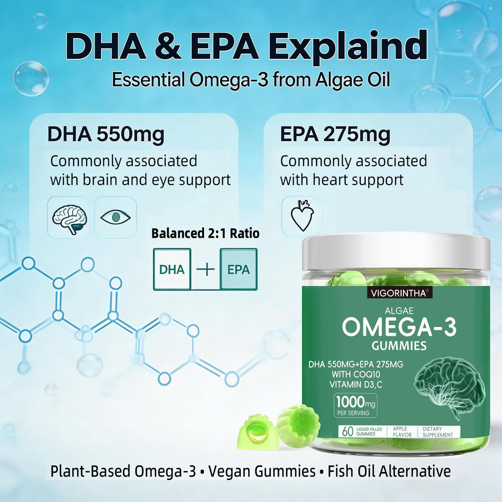 Vegan Omega-3 Algae Oil Softgels with DHA & EPA, 120 Softgels Q752896