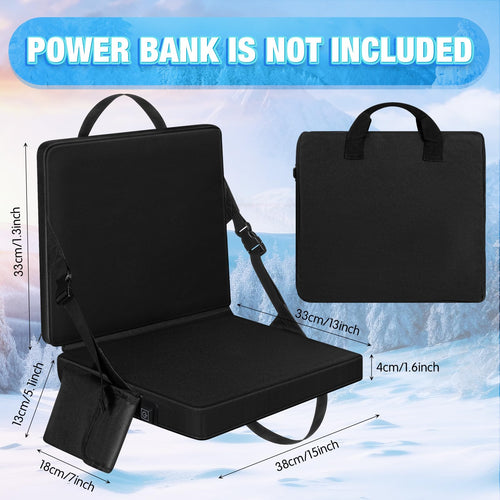 2 Pcs Portable Foldable Heated Seat Cushion USB Powered 3 Mode Adjustable Pad with Pocket V126