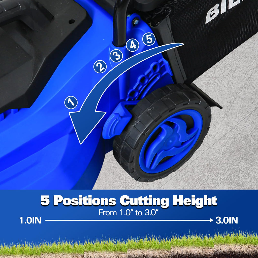 15" Corded Electric Push Mower with 35L Grass Bag R594