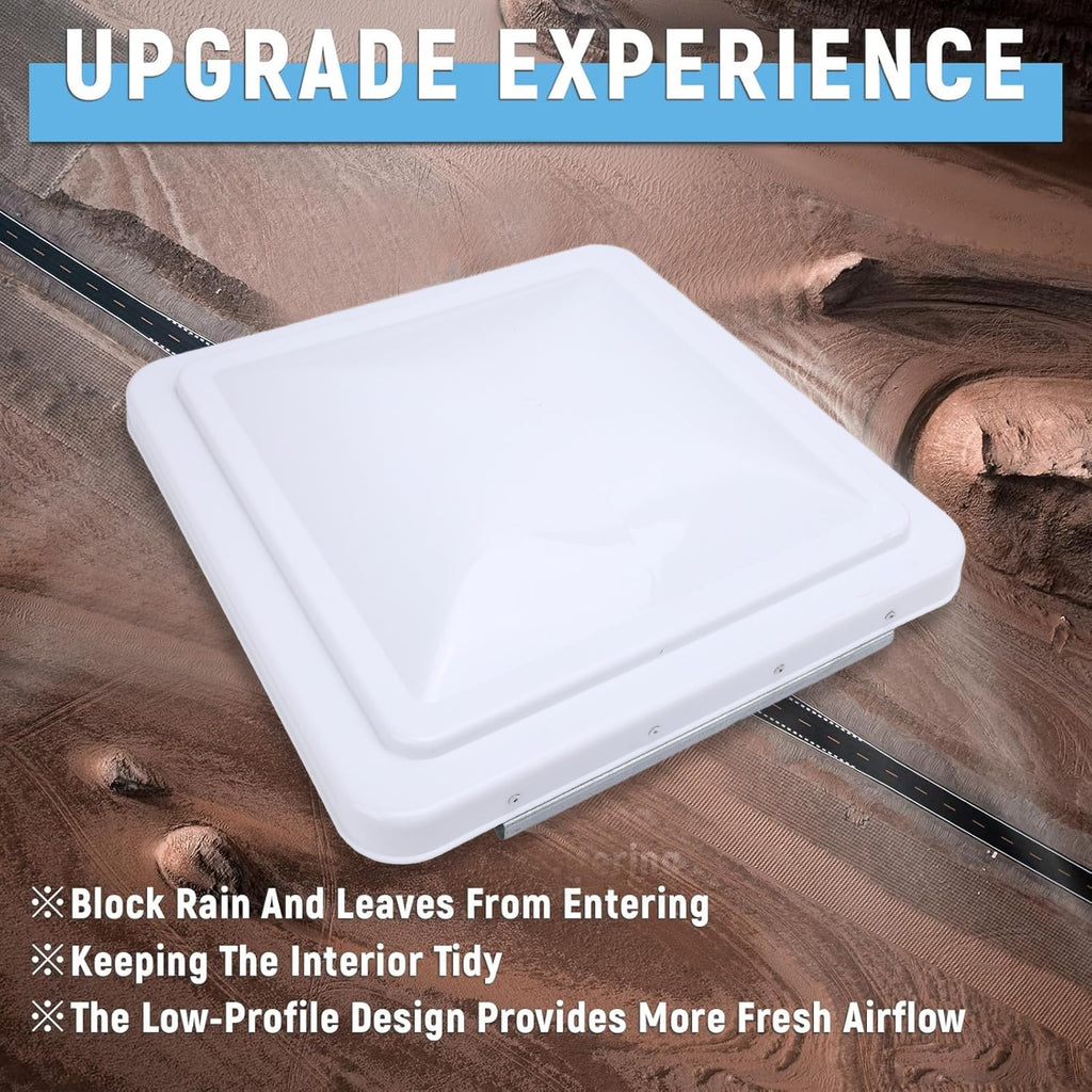 White 14in RV Roof Vent Cover B5490