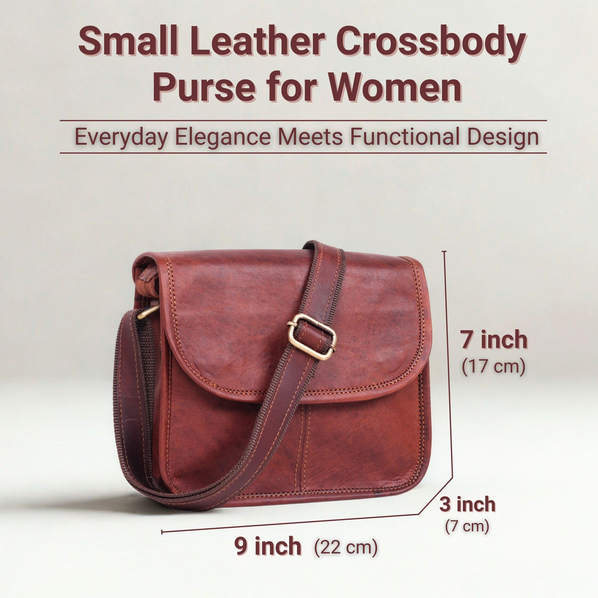 Brown Leather Crossbody Purse B9616