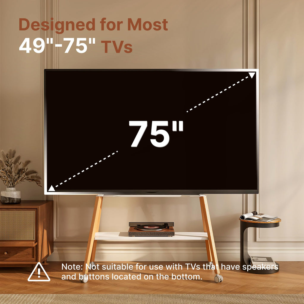 White Rolling Easel TV Stand E481296