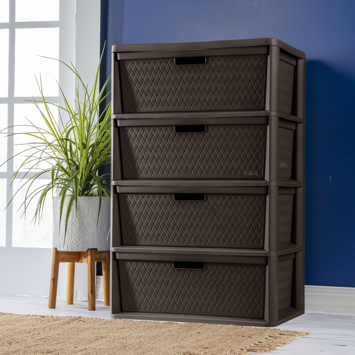 4 Drawer Brown Storage Tower C908