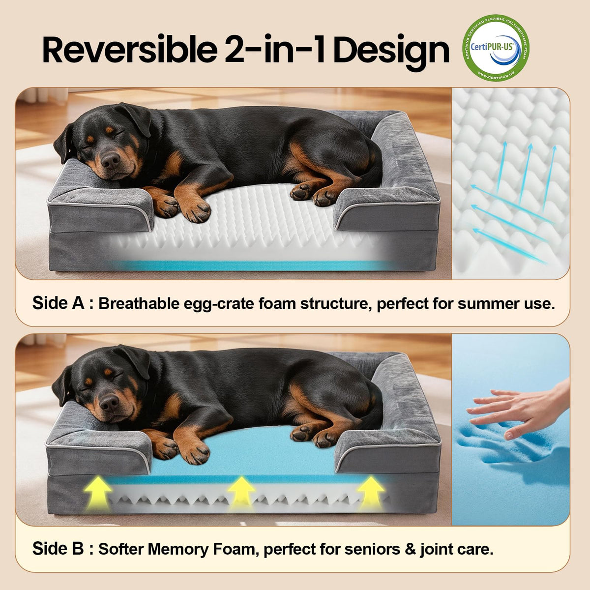 Extra Large Memory Foam Dog Bed V12205