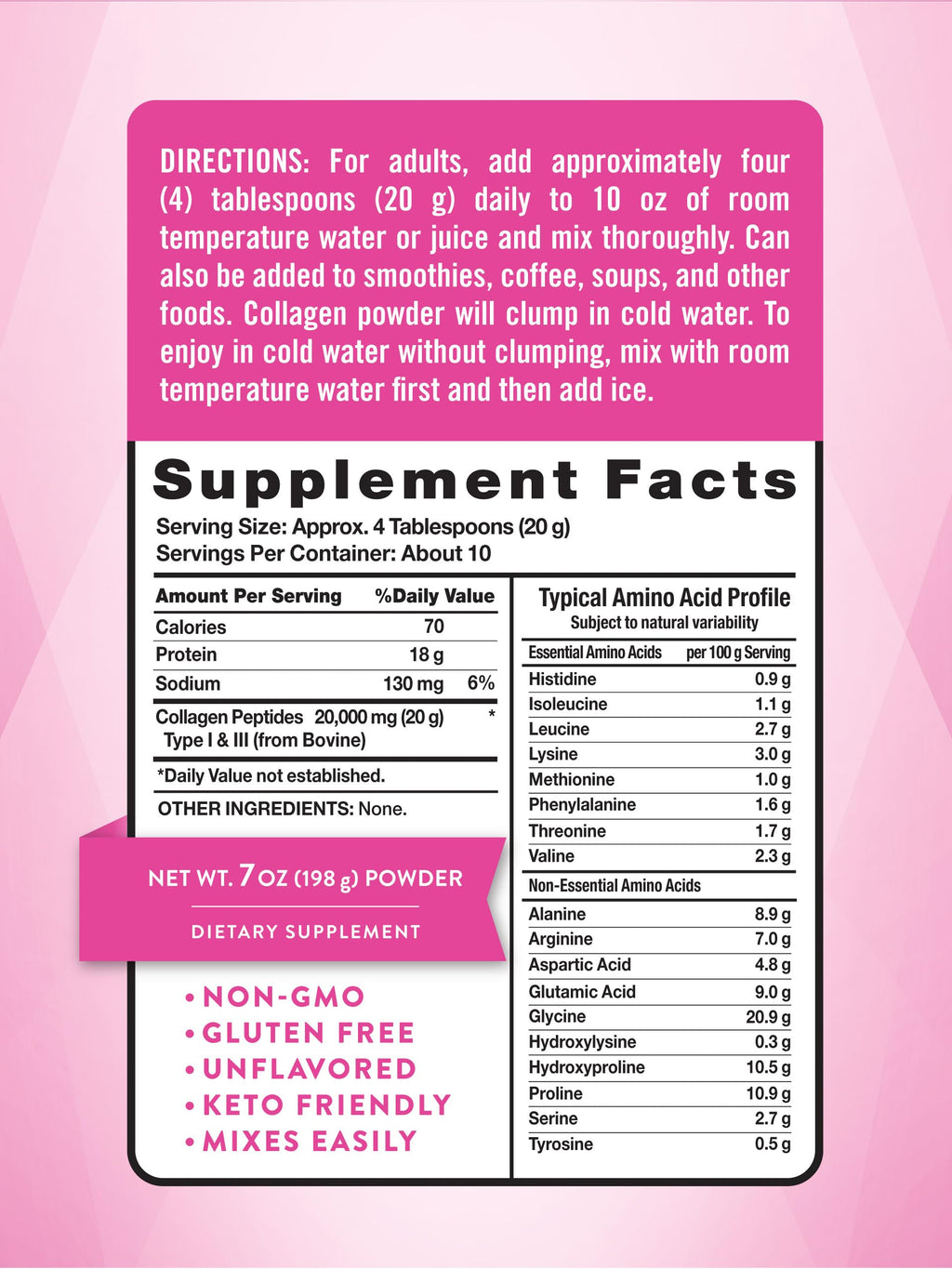 Collagen Powder 7 oz Type I and III Unflavored K27261