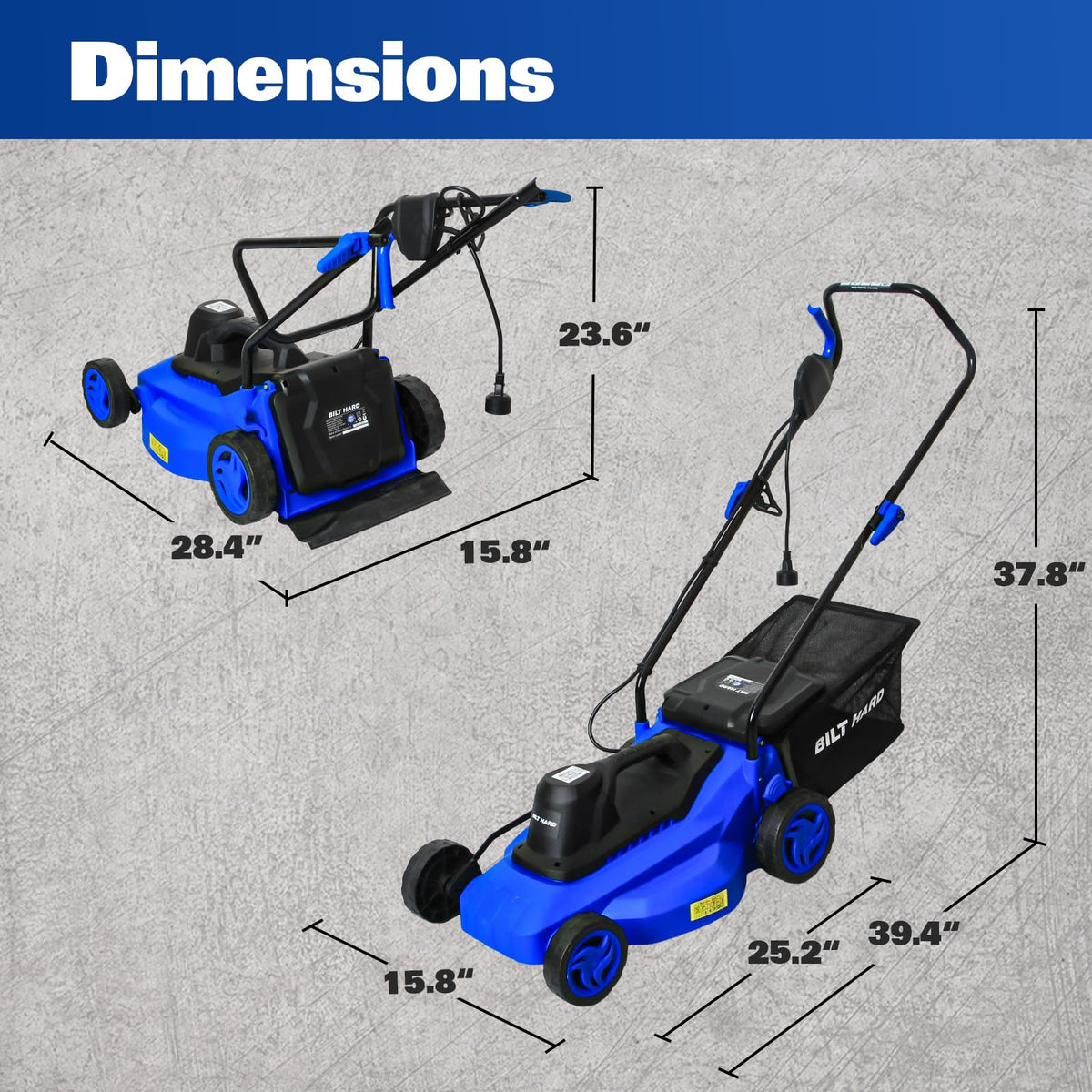 15" Corded Electric Push Mower with 35L Grass Bag R594