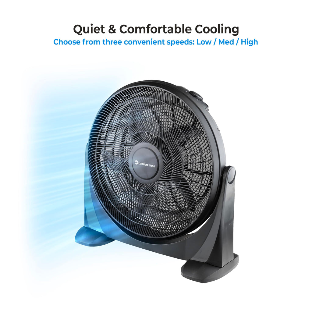 20-Inch High-Velocity Floor Fan with 3 Speeds, Black G9582
