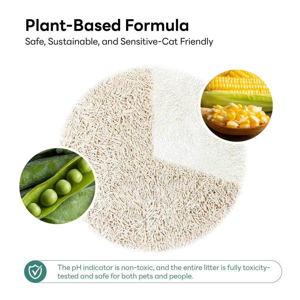 Plant-Based Tofu Cat Litter with Cassava, Color-Changing, Fast Clumping, Unscented 10 lb P202296