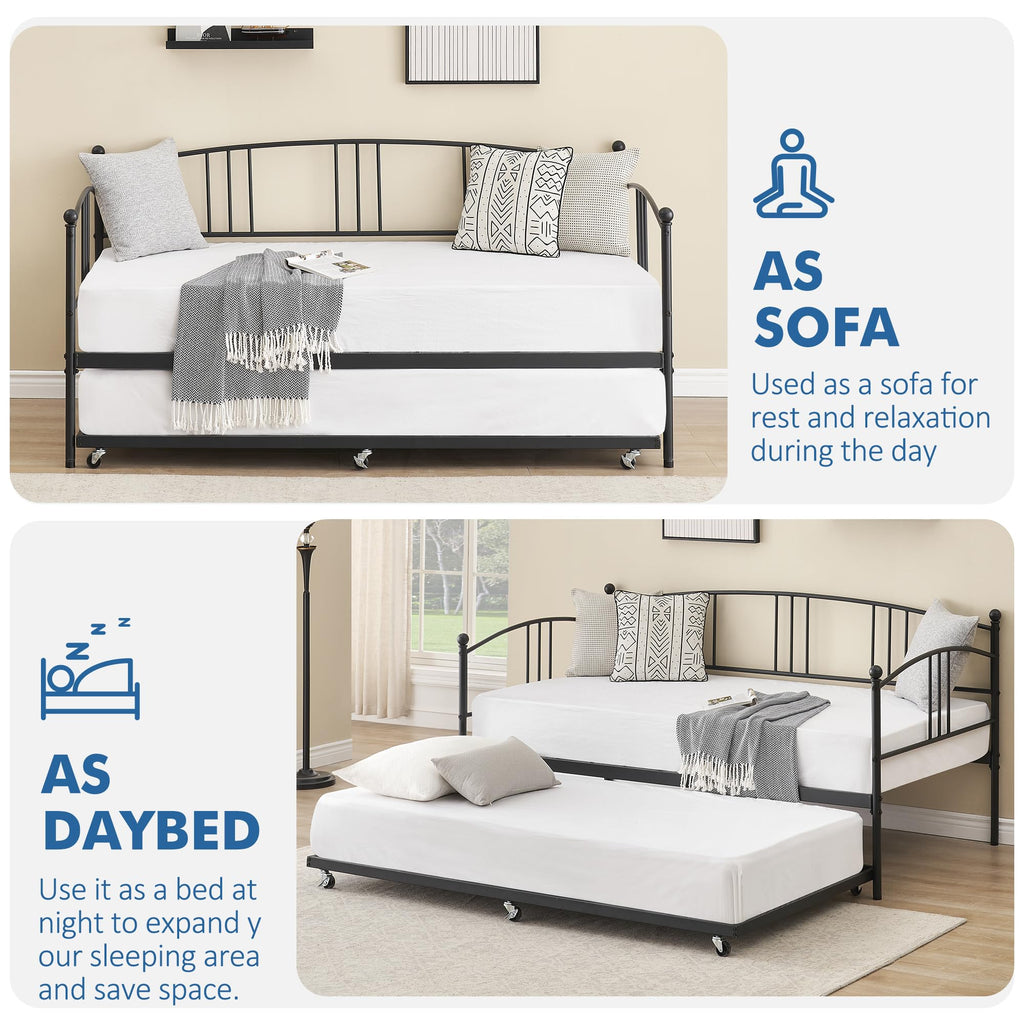 Twin Metal Daybed with Trundle L62578