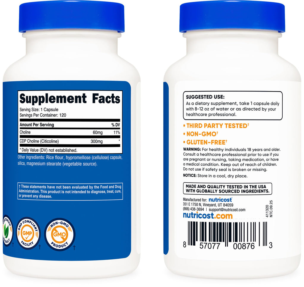 CDP Choline 300mg 120 Vegetarian Capsules M853815