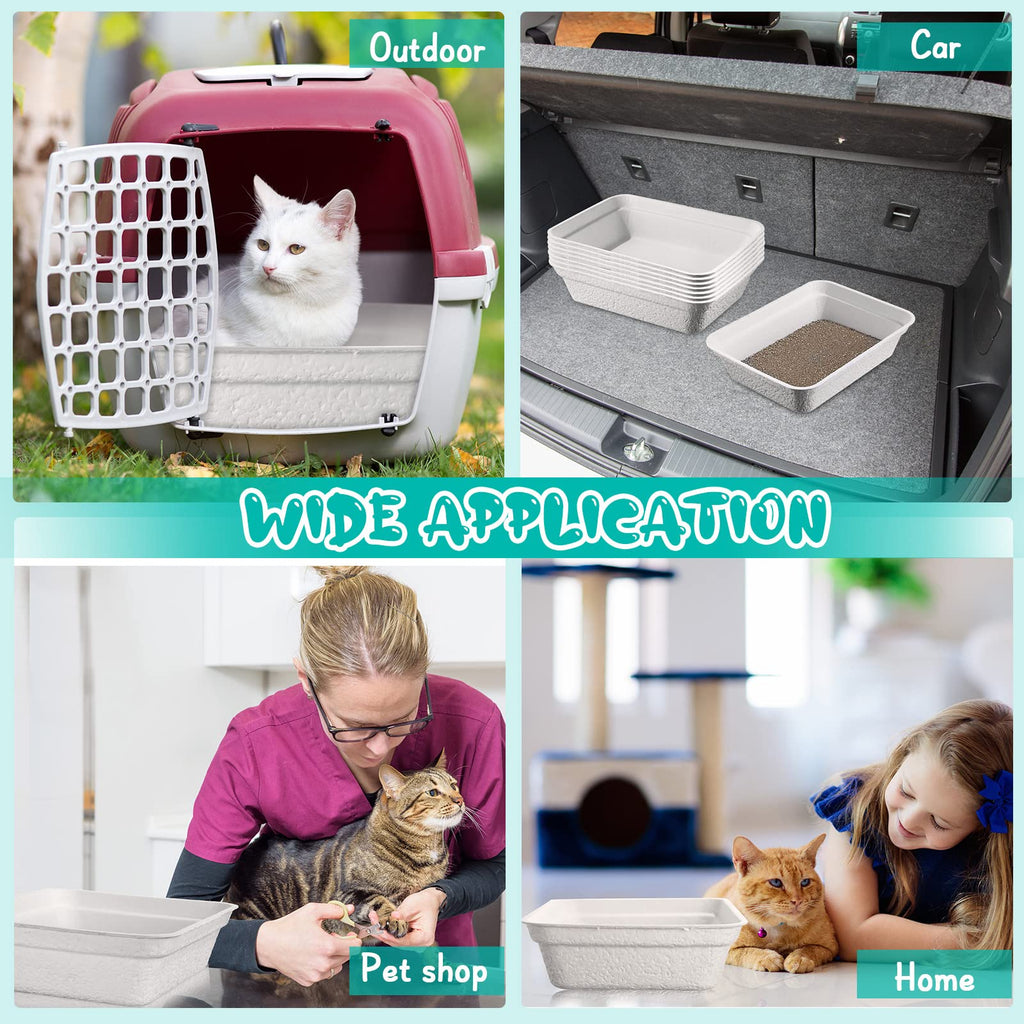 8 Pack Disposable Paper Cat Litter Boxes O184