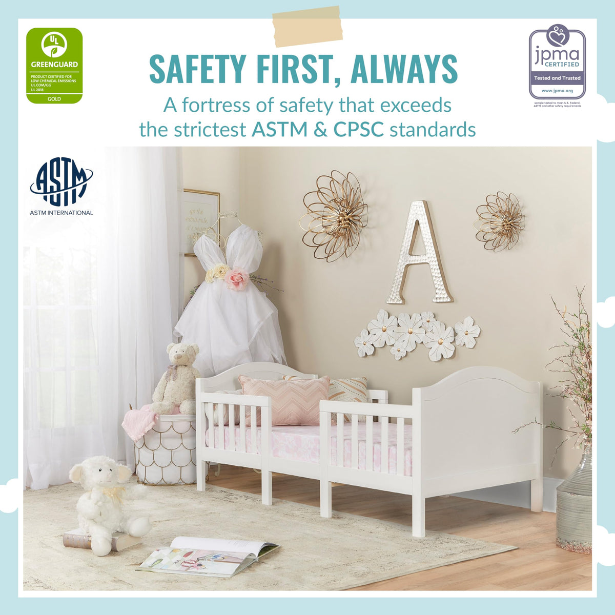 3 in 1 Convertible Toddler Bed and Firm Fiber Crib Mattress I987169