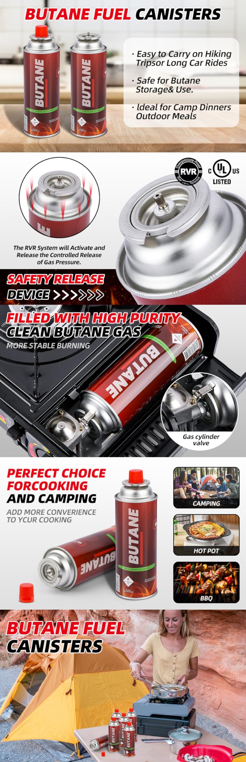 Butane Fuel Canisters D872