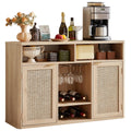 Rattan Wine Bar Cabinet with Storage Y317