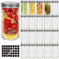 12 oz 20 Pack Glass Mason Jars with Airtight Lids B503460