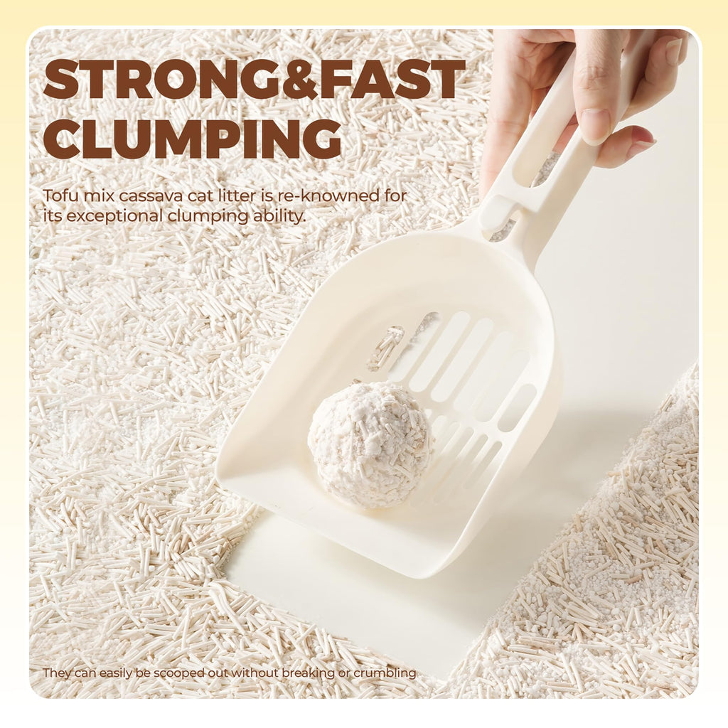 Tofu Cat Litter, Non-Stick, Odor Control, Flushable, Clumping, 99.9% Dust-Free, 5.5lb × 3 Bags H6595