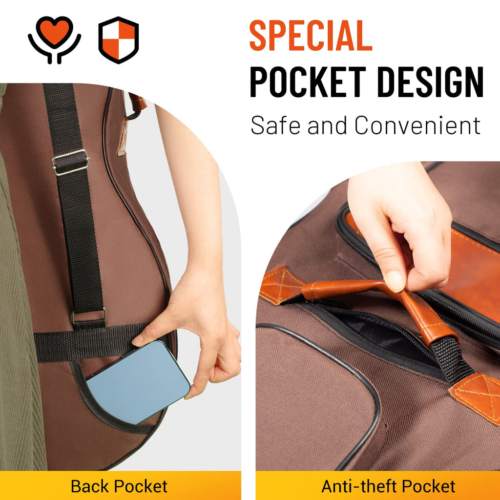40 41 42 In 6 Pockets Water Resistent Oxford Cloth Padded Guitar Bag O861645