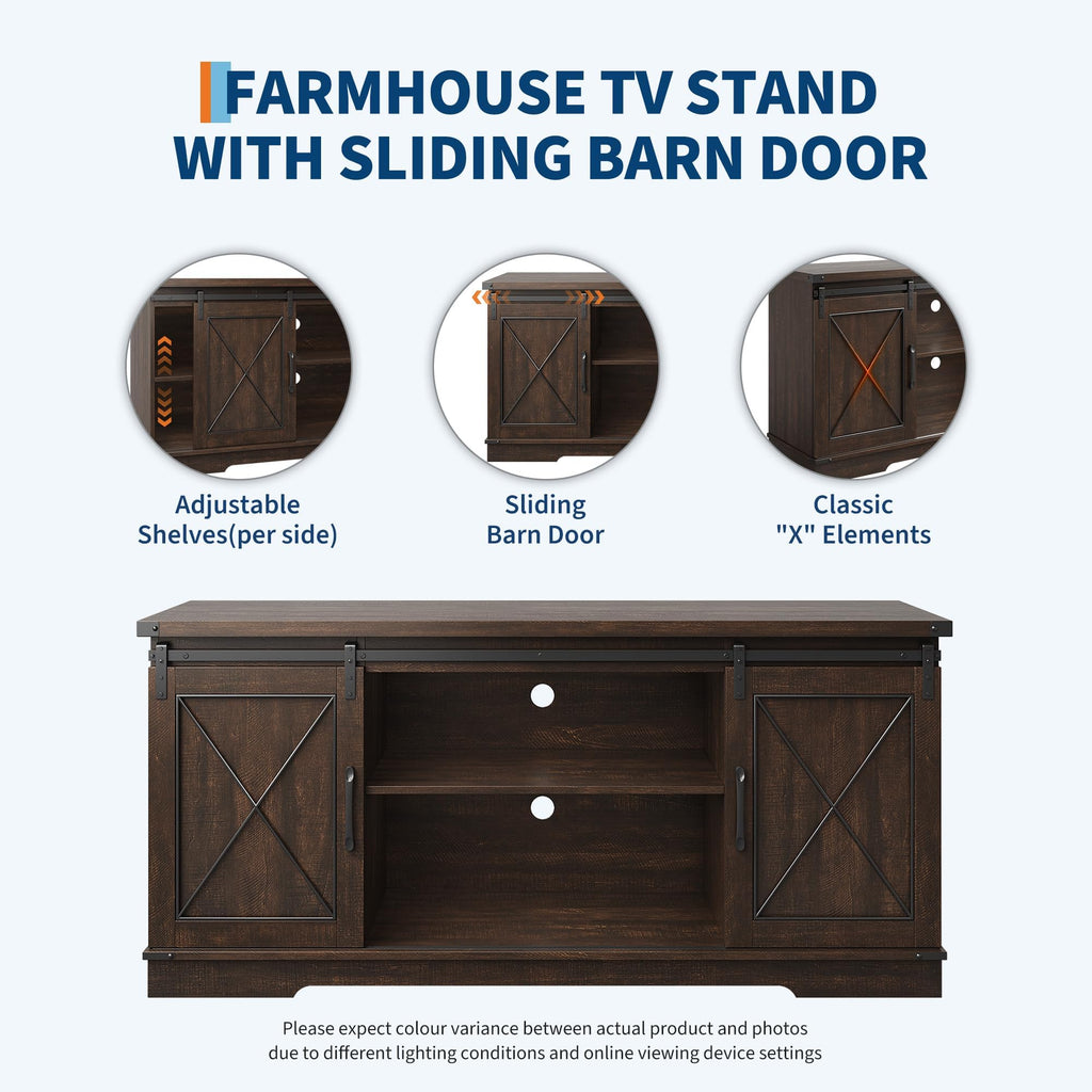 59" Brown Farmhouse TV Stand A244