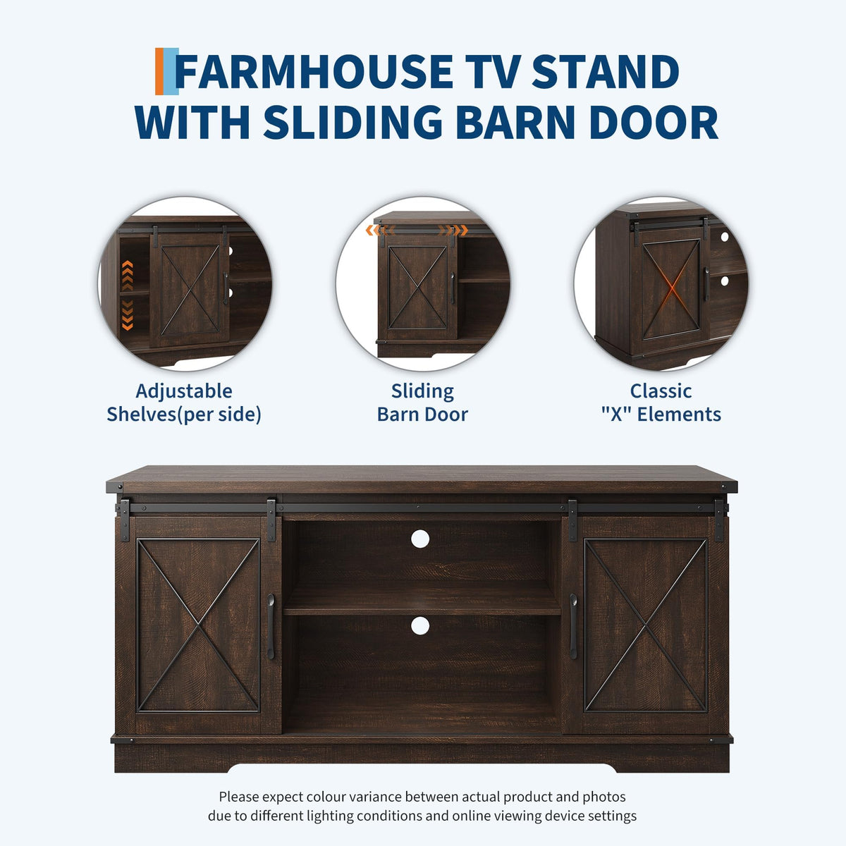 59" Brown Farmhouse TV Stand A244