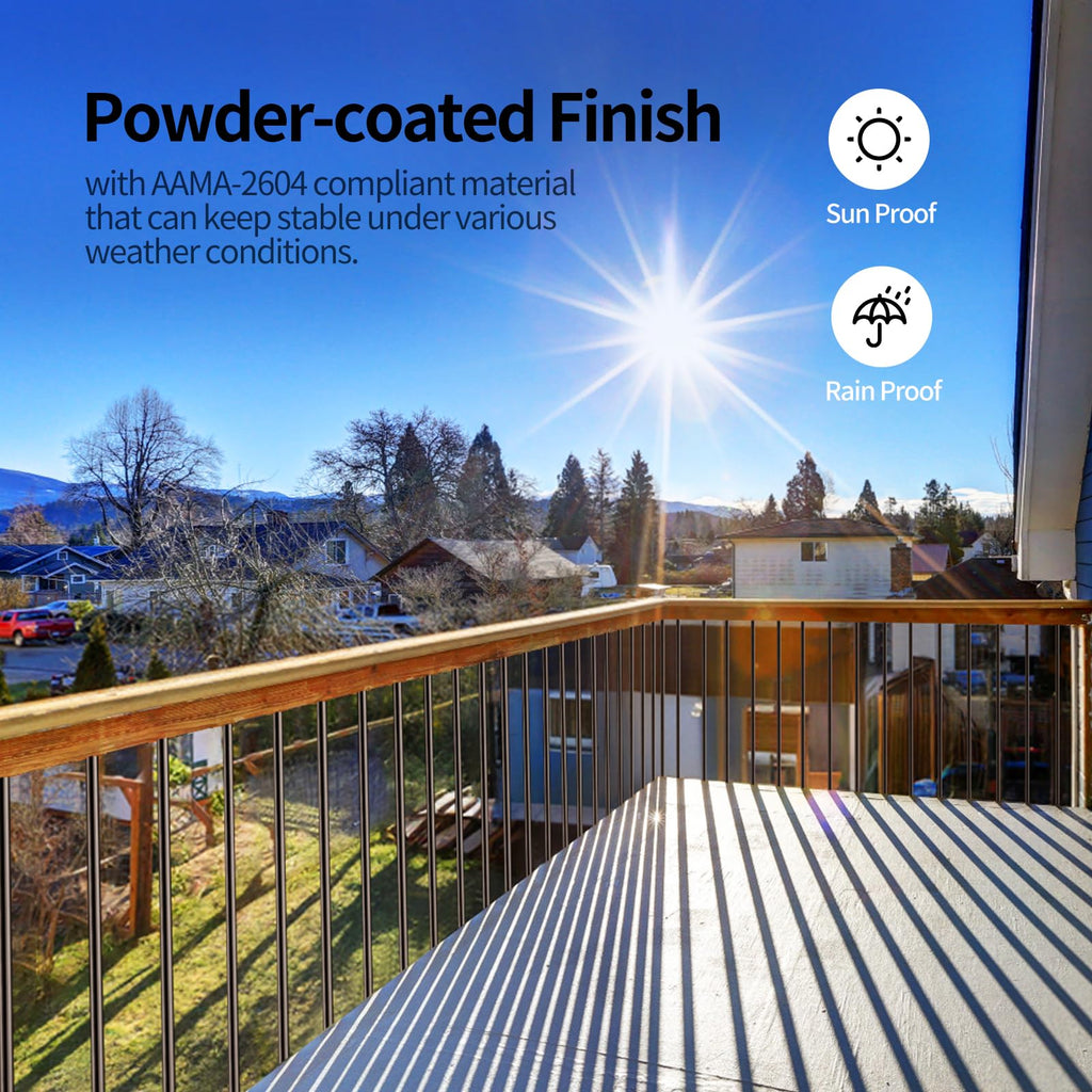 101 Pack 26" x 3/4" Black Round Aluminum Balusters B953322