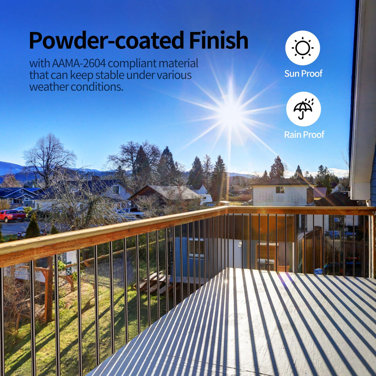 101 Pack 26" x 3/4" Black Round Aluminum Balusters B953322