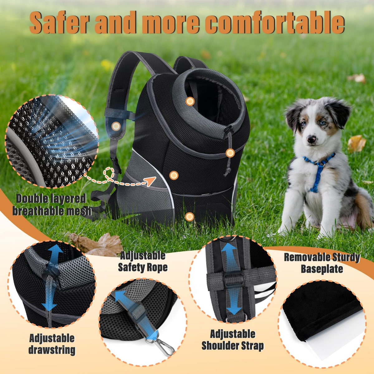 Adjustable Breathable Dog Carrier Backpack T7426