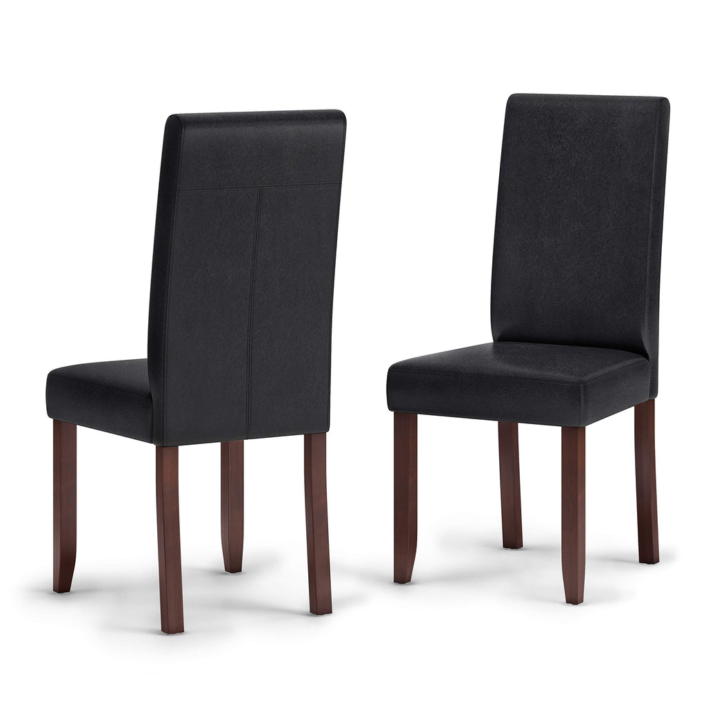 Vegan Leather Parsons Dining Chairs Black Set of 2 N264