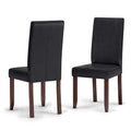 Vegan Leather Parsons Dining Chairs Black Set of 2 N264