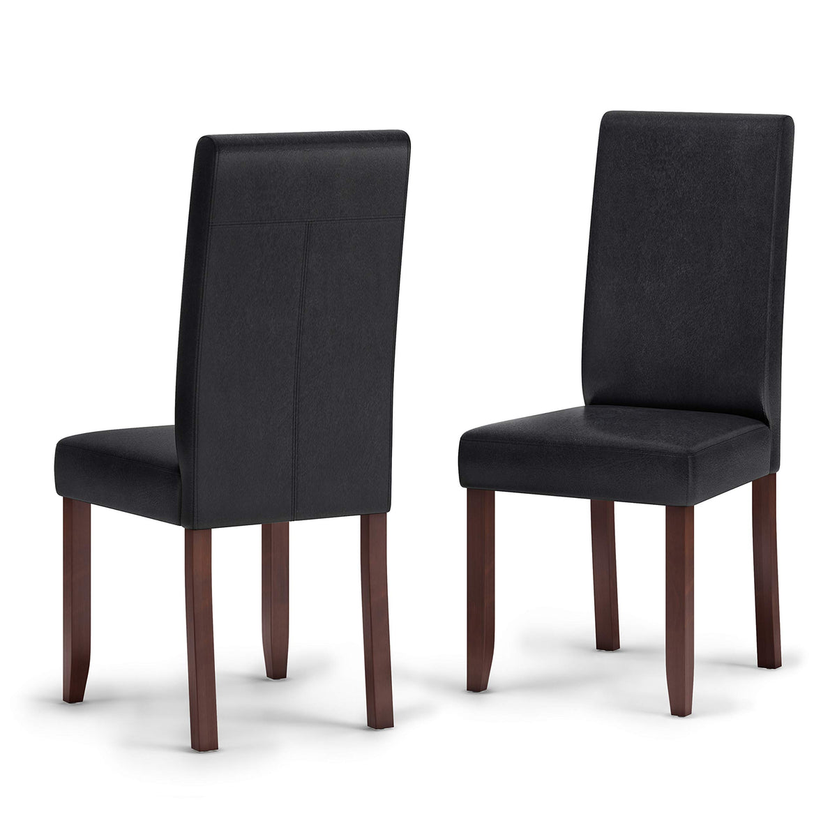 Vegan Leather Parsons Dining Chairs Black Set of 2 N264