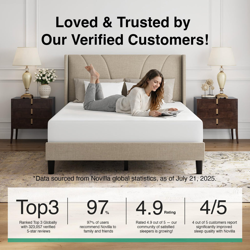 Queen Size Linen Upholstered Bed Frame with Headboard P307