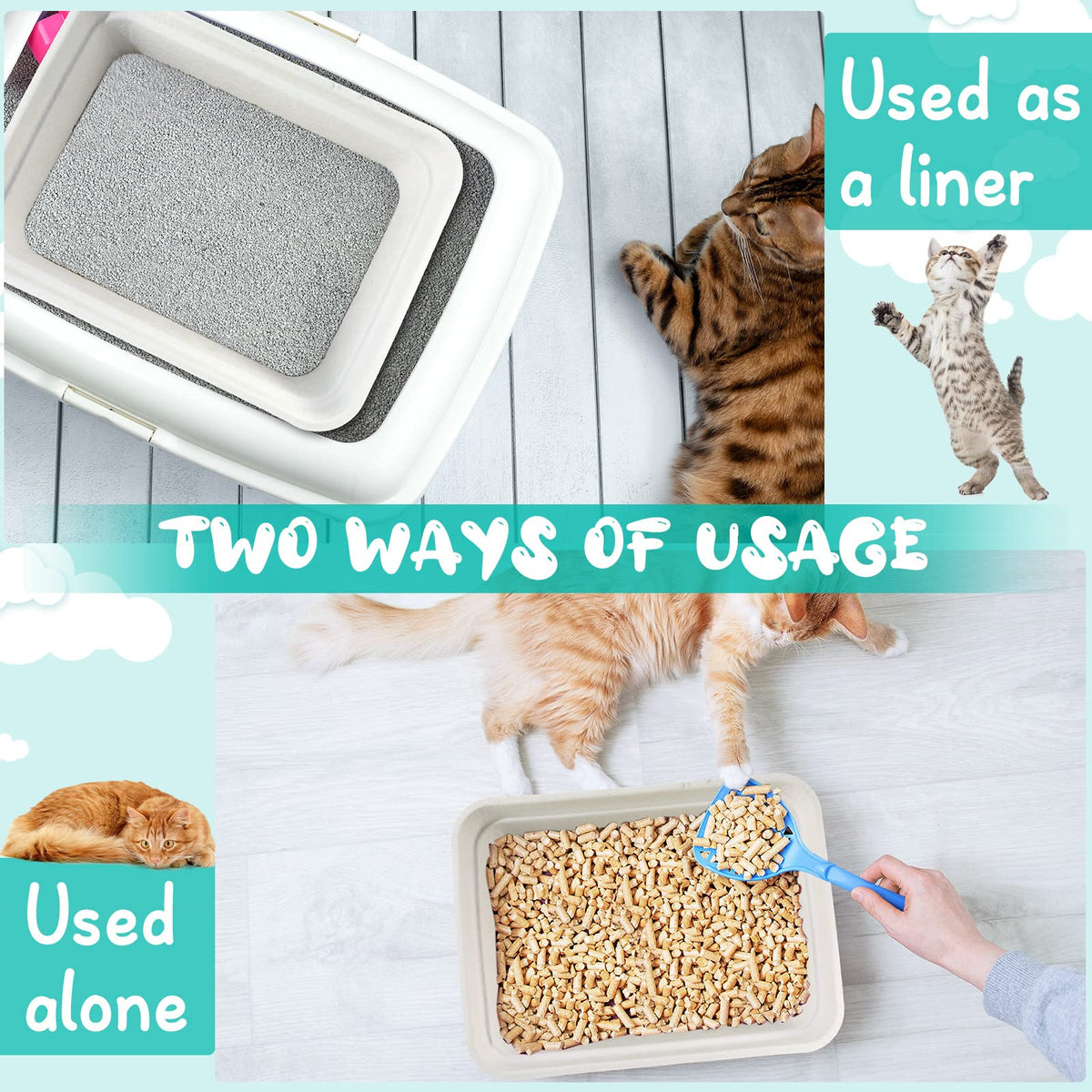 8 Pack Disposable Paper Cat Litter Boxes O184