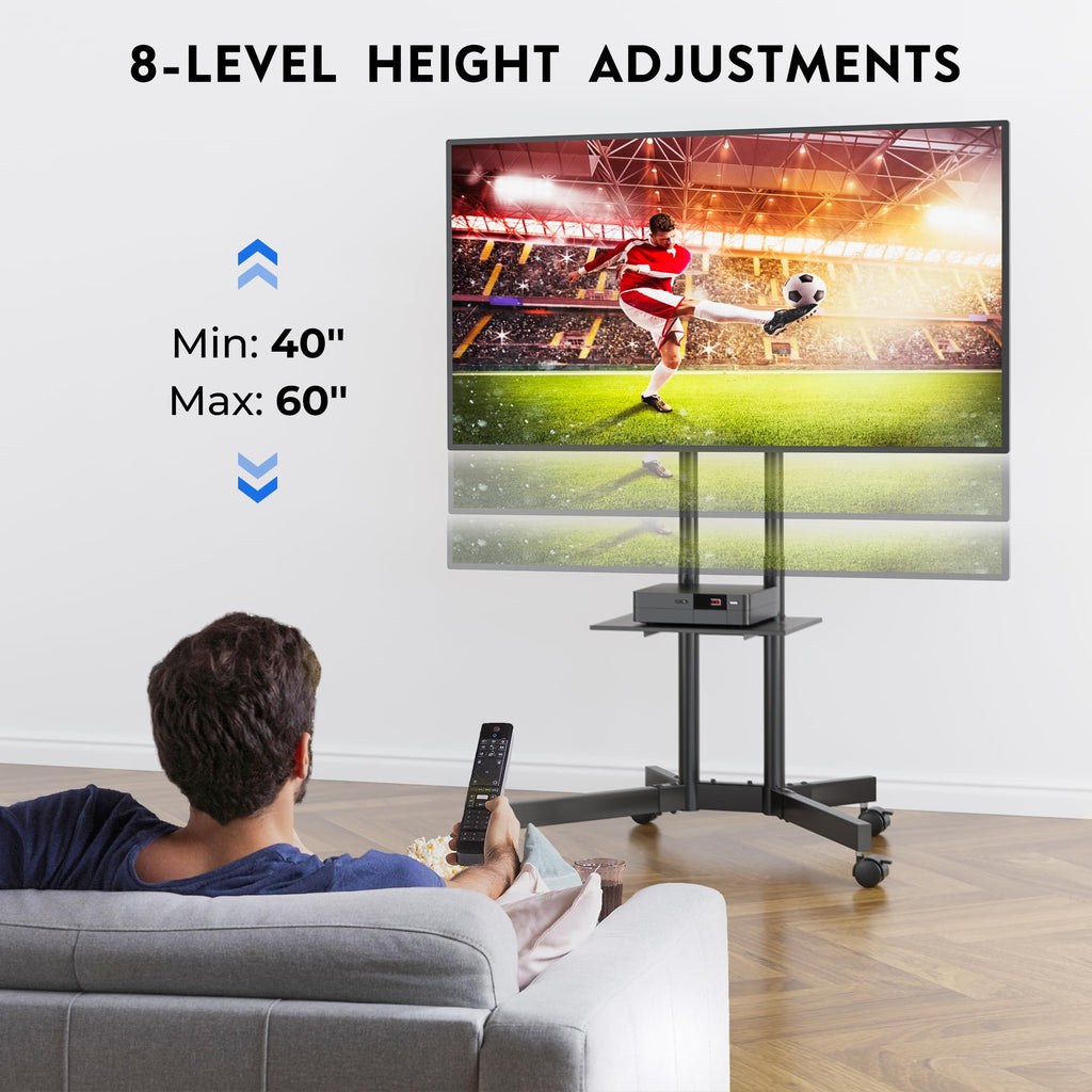 Rolling TV Stand with Tilt, Black S53501