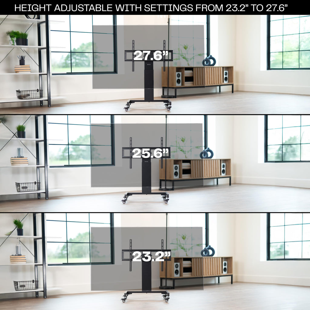 Low Height TV Cart for 32 to 75 inch Screens, Black Z8282