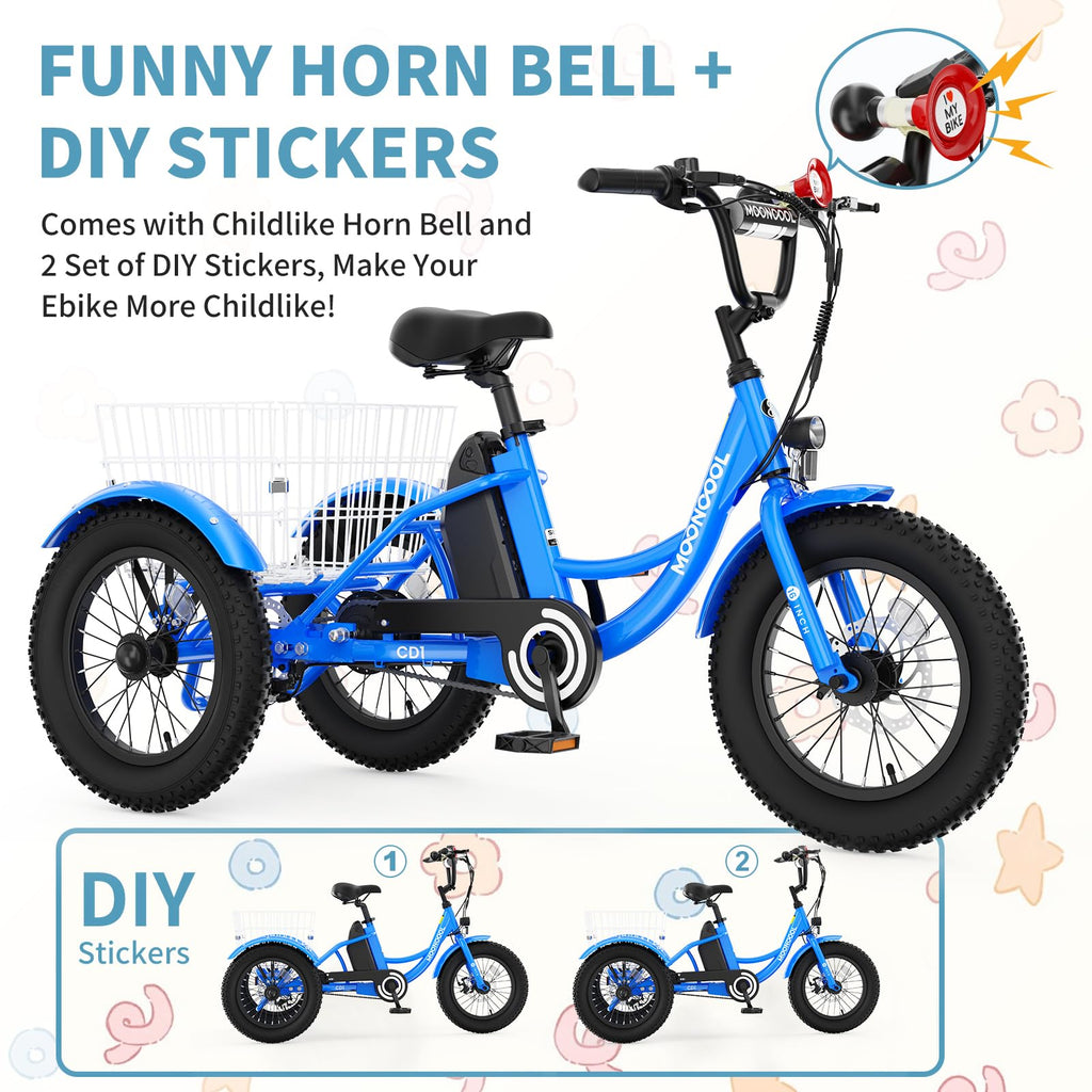 16 Inch 250W 24V Blue Electric Tricycle E21453