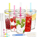 16 oz Plastic Tumbler Cup with Lid and Straw, 6 Pack T8373