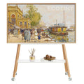 White Rolling Easel TV Stand E481296