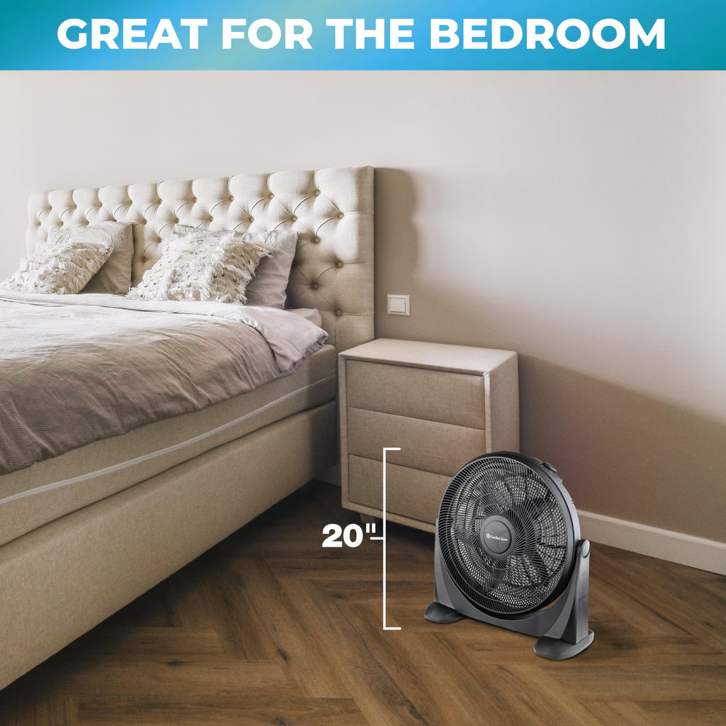 20-Inch High-Velocity Floor Fan with 3 Speeds, Black G9582