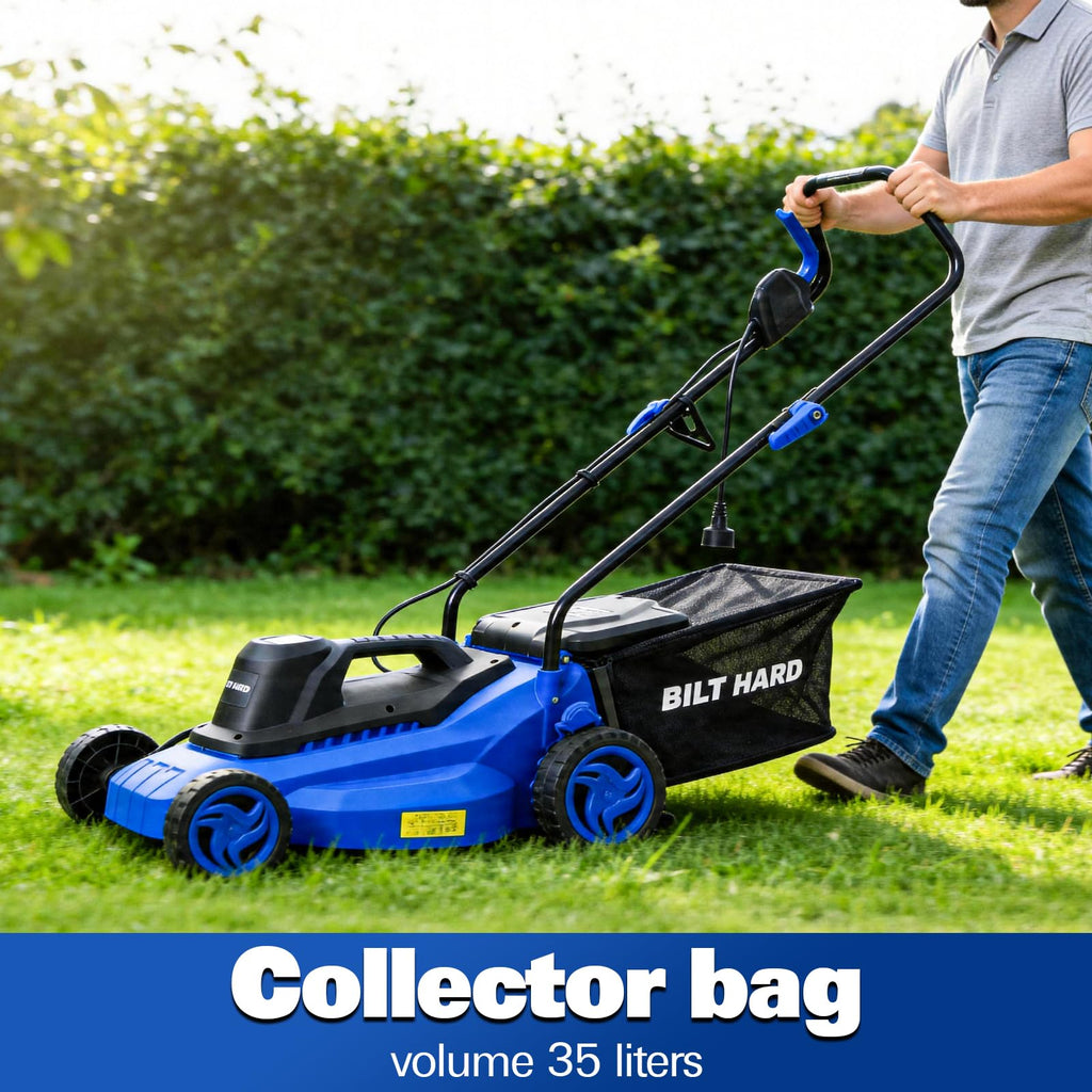 15" Corded Electric Push Mower with 35L Grass Bag R594