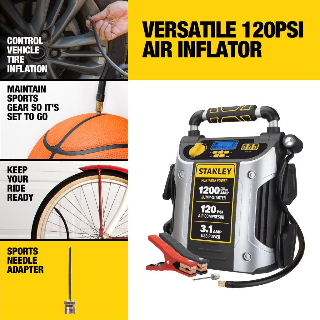 1200 Peak Amp Jump Starter with 120 PSI Inflator U8570